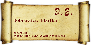 Dobrovics Etelka névjegykártya