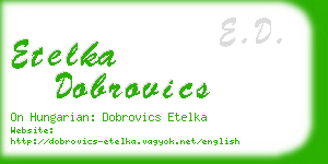 etelka dobrovics business card